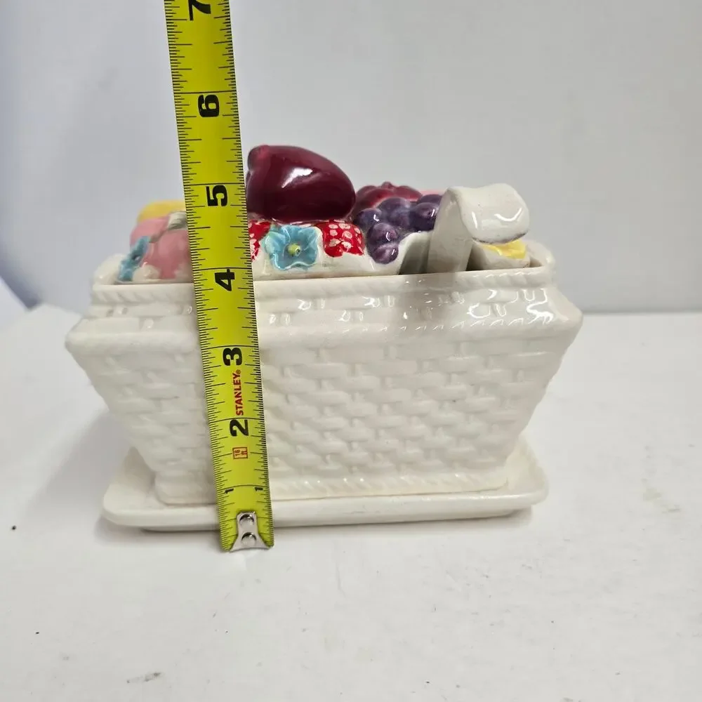 70s Vintage Fruit Basket Glass Tureen with Spoon – Retro Serveware